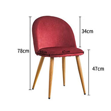 OFCASA Set di 2 Sedie da Pranzo in Velluto Sedie da Cucina Imbottite con Gambe in Metallo Moderne Mobili Rosso