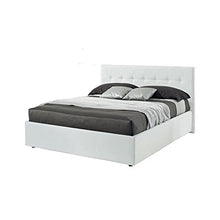 Argonauta Letto Una Piazza E Mezza C/Contenitore in Ecopelle Bianco 140x205xh.120 Cm