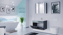 Set di mobili da bagno Paloma in Antracite con frontale curvato a 3 pezzi