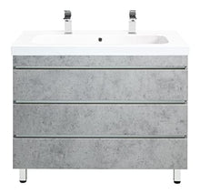 Mobile bagno a terra Talis 100 grigio cemento,doppio,3 cassetti senza maniglie