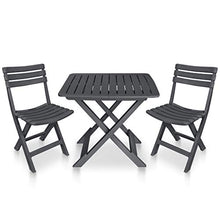 FAMIROSA Set da Bistrot 3 pz Pieghevole in Plastica Antracite