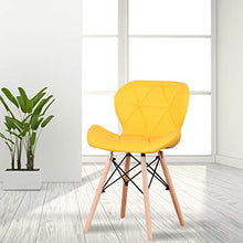 Sweethome - Set di 4 sedie da pranzo in stile retrò e moderno, in pelle imbottita e curva, per vivere (giallo)