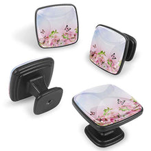 farfalla fiori di ciliegio Pomelli per Porta Set di 4 Pomelli per Mobili Manopole per Cassetti Cucina Armadio Vetro