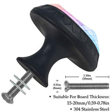 Lurnies Manopole per Armadio da Cucina Arcobaleno con Strisce di Colore comodini Moderni per comodini da scrivania (4 Pezzi) 3.5x2.8cm