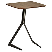 Marchio Amazon - Rivet, tavolinetto in stile industriale, in legno e metallo, larghezza 44 cm; colore noce