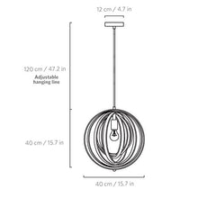Tomons Lampada da soffitto Lampada Plafoniera, Lampada a Sospensione a Globo in Legno Stile Nordico, Sfera Regolabile, per Casa e Attività commerciali - PL1004