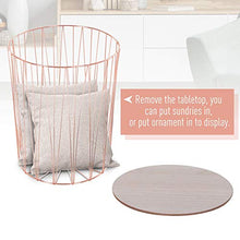 Zjcpow - Comodino con base in metallo MDF, con piano rialzato, colore: oro rosa