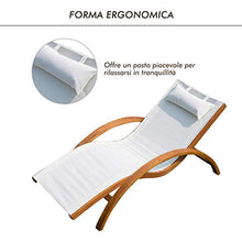 miozzi Lettino Prendisole Relax in Legno Crema