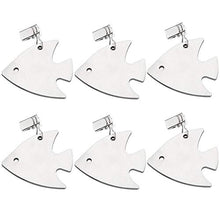 Pesi per tovaglia, 6 pezzi, morsetti per ristorante e cucina, resistenti con clip da giardino, in acciaio inox, per casa, matrimoni, feste, picnic, interni ed esterni (pesce)