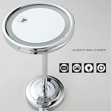 specchio trucco,specchio trucco,Specchio per il trucco a LED in rame da 8 pollici, specchio per il trucco luminoso pieghevole di bellezza da tavolo cromato