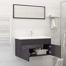 vidaXL Set Mobili da Bagno 2 pz Nero in Truciolato