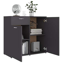 vidaXL Credenza Grigio 80x36x75 cm Truciolare