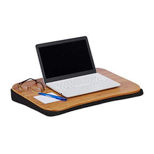 Relaxdays Cuscino Poggia Computer bambù,Rimovibile con Manico,Supporto PC Portatile LxP 51x37 cm (Fino a 22”),Naturale