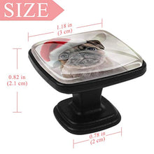 Santa Pug Pomelli per Porta Set di 4 Pomelli per Mobili Manopole per Cassetti Cucina Armadio Vetro