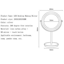 Specchio per Il Trucco, Specchi per Il Trucco del Bagno Specchi Portatili Specchio ingranditore 5X ingrandito Illuminato a Doppia Faccia Rotondo, Specchi da Barba Specchio ingranditore