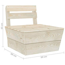 vidaXL Divano Centrale Componibile su Pallet Legno di Abete Impregnato