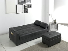 ECO-DE Divano letto con funzione massaggio BELLAGIO Color Nero Con Ottomana ECO-8220