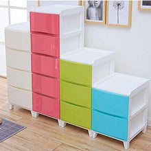 Cassettiera comodino in plastica semplice contenitore con 20 KG armadio multi-strato cucina bagno camera da letto, tre piani, bianco, verde