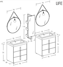 Dafne Italian Design Coppia di Mobili bagno moderno con lavabo a terra - Castagno Vecchio