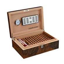 Humidor Cigar Piano Paint Cigar Household Cedar Tray Divider Mini Cigar Hold 50 Cigars (Colore: Marrone, Dimensioni: 32 * 11 * 23 Cm)