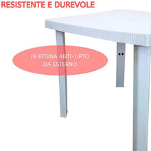 Luxurygarden Tavolo da Esterno in Resina, Quadrato 4 Posti, per Giardino Balcone Terrazza e Bar | 80x80x72h (Bianco)