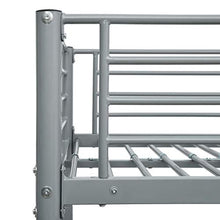 BIGTO - Struttura letto a castello in metallo, per camera da letto, colore: grigio, 140 x 200 cm, 90 x 200 cm