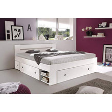 Stella Trading Stefan Letto Matrimoniale Moderno 140 x 200 cm con 2X comodini-cameretta Completa in Bianco, Engineered Wood