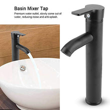 Rubinetto miscelatore in acciaio inox nero opaco, resistente alle perdite, per lavabo caldo e freddo, moderno miscelatore monocomando per lavabo con soffietto morbido