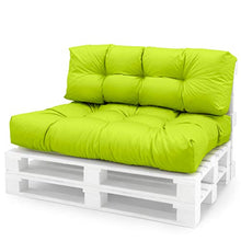 Spatium Cuscini per Pallet Sfoderabili Impermeabile Rivestimento Trapuntato Cuscino per bancale Euro Sedile Schienale 20 cm di Spessore Mela Verde Set da 2
