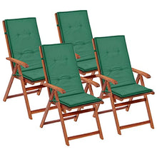 vidaXL 4X Cuscini per Sedie da Giardino Verdi 120x50x3 cm Coprisedia Copertura