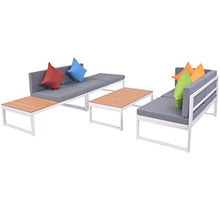 vidaXL Set Divano Angolare da Giardino 19 pz in Alluminio e WPC Sofà Poltrone