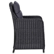 SKM Set da Pranzo da Giardino 9 pz in Polyrattan Nero (142.5kg)