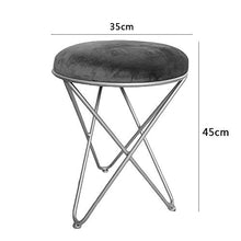 yunyu Sedia da Ufficio,Sgabello Rotondo Creativo con Cuscino in Velluto e Gambe in Metallo, Sedia Antiscivolo Facile da installare, Verde, 35 cm * 45 cm