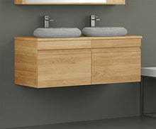 Destock Mobile lavabo da parete, in rovere naturale, 1 cassetto