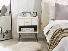 Comodino in Similpelle Bianco con Cassetto e Scompartimento Moderno Glamour Betin