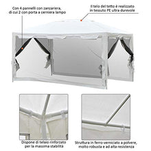 miozzi Gazebo in Tessuto PE con Zanzariera Bianco 4x3m