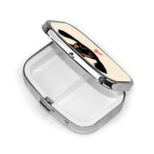 Scatola quadrata per pillole medicinali bassotto cucciolo amore moda pillola organizzatore viaggio pillole dispenser per vitamine integratori