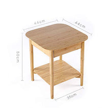 DGHJK Mobili per la casa, Comodino in bambù al 100% Tavolino Moderno con Divano Semplice e ripiano 44 * 44 * 50 cm