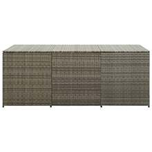 E E-NICES Baule da Giardino in Polyrattan 180x90x75 cm Grigio