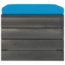vidaXL Pouf da Giardino su Pallet con Cuscino in Legno di Pino