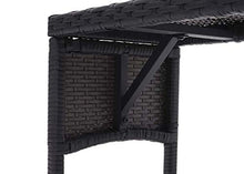 Mendler Panca panchina HWC-G16 polyrattan 112cm Nero Cuscino Grigio Chiaro