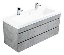 Mobile bagno Talis 120 grigio cemento , doppio , 2 cassetti senza maniglie