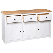 vidaXL Credenza Panama Range Mobiletto con Cassetti e Ante Rustica Robusta Classica Armadietto Madia 135x40x80 cm Naturale Legno Massello di Pino