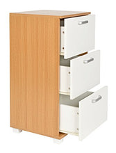 ts-ideen Comodino Cassettiera 80x40 cm Stile Moderno con 3 cassetti. Color Rovere e Bianco