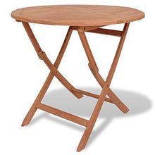 vidaXL Massello di Teak Tavolo Pieghevole per Esterno Rotondo Arredo Giardino