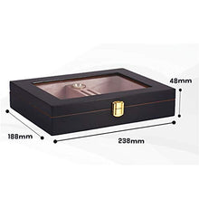 SCDZS Cigar Box Humidor Viaggi - con igrometro e umidificatore Transparent Glass Window Cigar Box Box di Viaggio Cigar Box Portatile Rimovibile