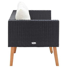 vidaXL Divano da Giardino a 2 Posti con Cuscini Sofà Dormeuse Chaise Longue Poltrona Divanetto Canapè Arredo Salotto Esterno in Polyrattan Nero - Arredi Casa