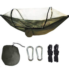 DAUERHAFT Doppio Letto sospeso zanzariera ylon Paracadute Tessuto Altalena Sedia Amaca, per Viaggi in Campeggio(Army Green)