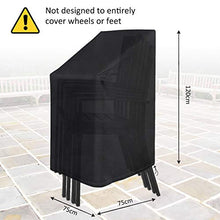 Rnice, copertura impermeabile per sedia impilata antipolvere per esterni e mobili da giardino, 75 x 75 x 120 cm