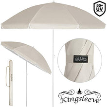 Kingsleeve Ombrellone Spiaggia 200cm UV50+ Inclinabile Altezza Regolabile Ombrelloni Giardino Mare